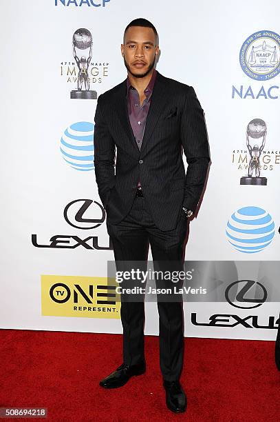 Actor Trai Byers attends the 47th NAACP Image Awards at Pasadena Civic Auditorium on February 5, 2016 in Pasadena, California.