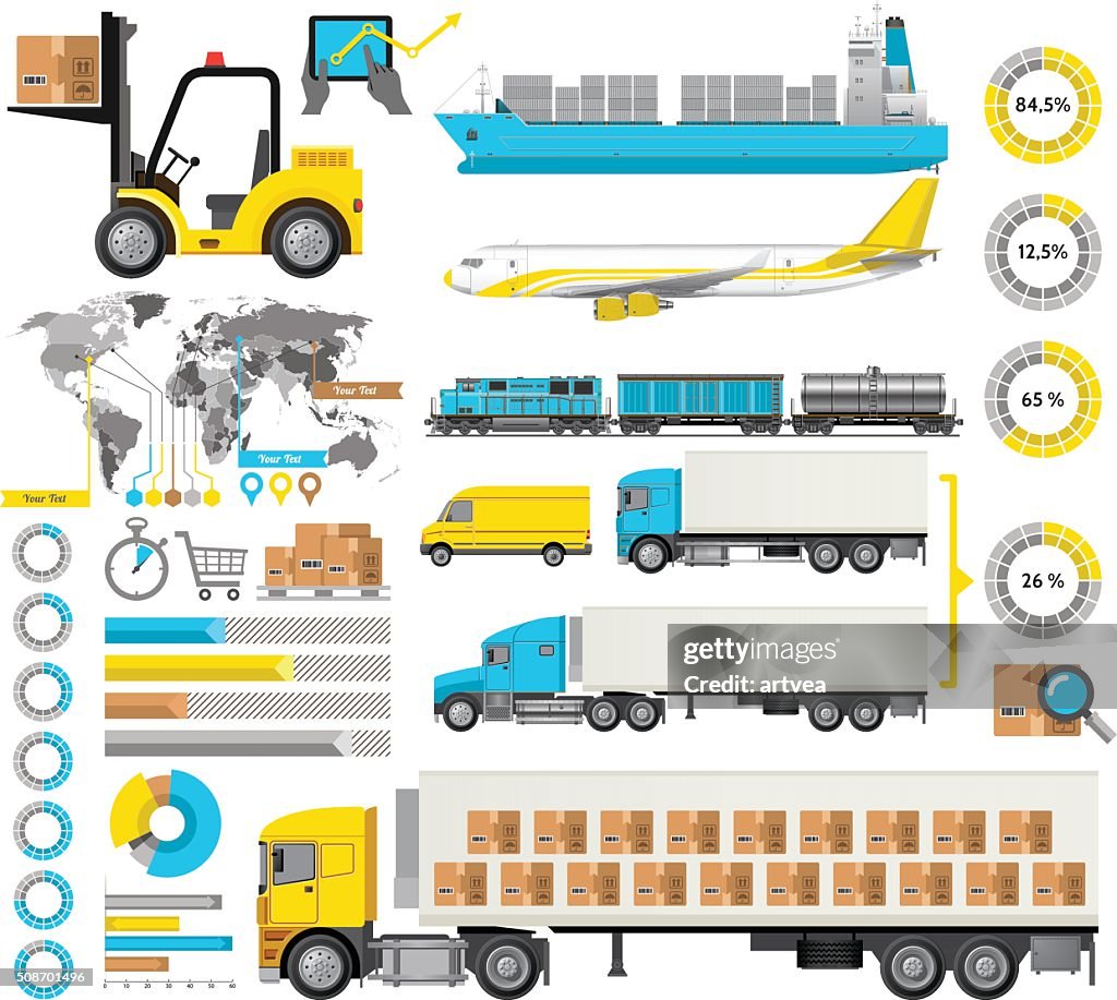Logistics Data Graphics Logistic Infographic High-Res Vector Graphic - Getty Images
