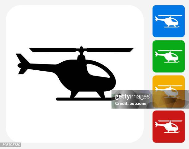 ilustrações de stock, clip art, desenhos animados e ícones de helicóptero ícone flat design gráfico - helicóptero