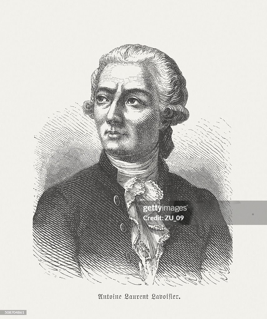 Antoine-Laurent de Lavoisier (1743-1794), French chemist, wood engraving, published 1877