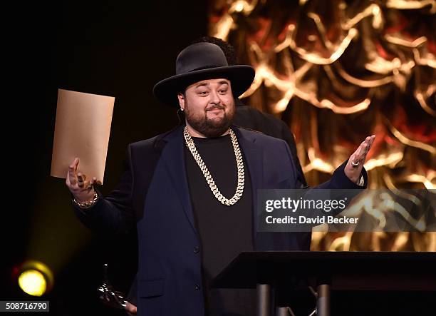 Austin "Chumlee" Russell from History's "Pawn Stars" television series presents the Leading Man of the Year award at the eighth annual Fighters Only...