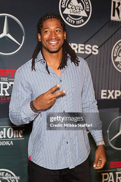 Washington Redskinswide receiver Andre Roberts arrives at the annual ESPN The Party at Fort Mason Center on February 5, 2016 in San Francisco,...