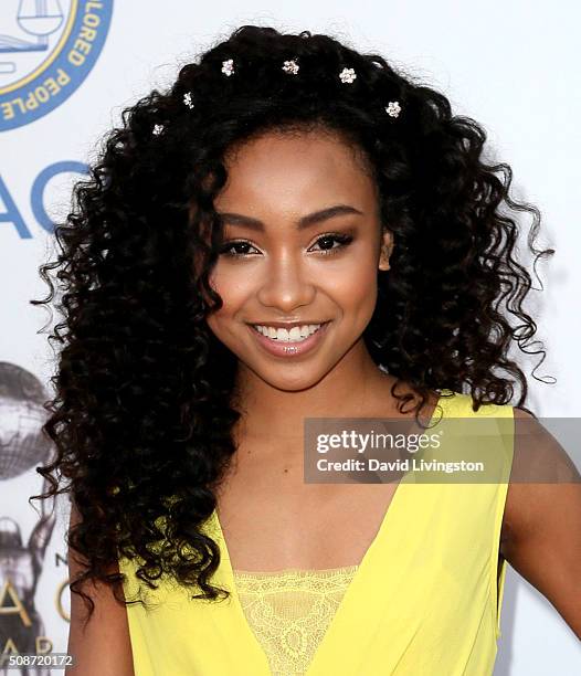 Actress Genneya Walton attends the 47th NAACP Image Awards presented by TV One at Pasadena Civic Auditorium on February 5, 2016 in Pasadena,...