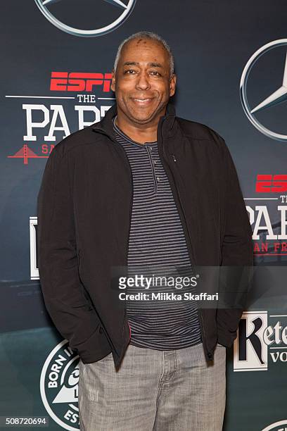Journalist John Saunders arrives at the annual ESPN The Party at Fort Mason Center on February 5, 2016 in San Francisco, California.
