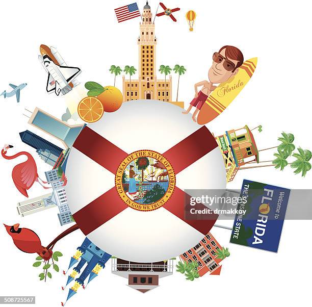 florida travels - melbourne florida stock illustrations