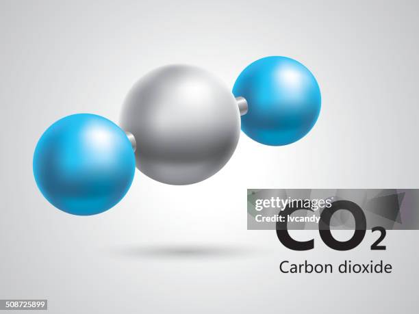 carbon dioxide symbol - carbon dioxide molecule stock illustrations