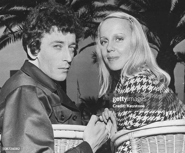 Actors Robert Powell and Georgina Hale pictured at the Cannes Film Festival, where they are promoting their film 'Mahler', France, May 15th 1974.