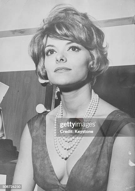 Portrait of actress Perrette Pradier, star of the film 'Blague dans le Coin', 1963.