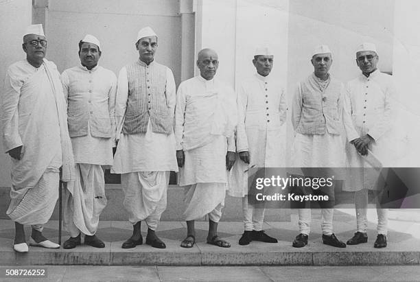 Portrait of of the Indian Interim Government; Sarat Chandra Bose, Jagjivan Ram, Rajendra Prasad, Sardar Vallabhai Patel, Asaf Ali, Pandit Jawaharlal...