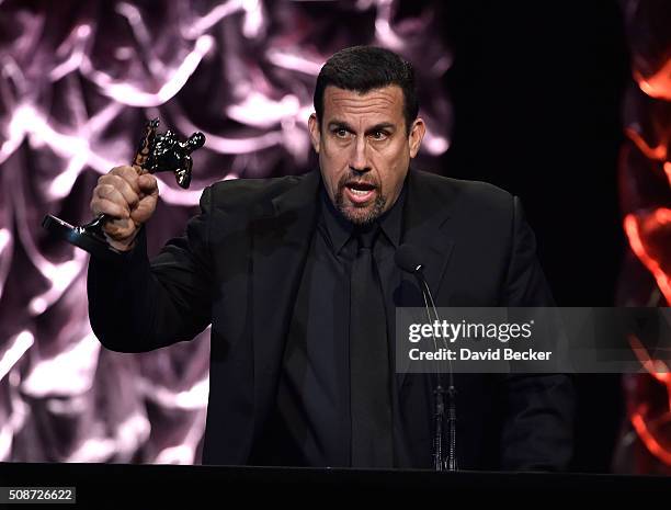 John McCarthy accepts the Referee of the Year award at the eighth annual Fighters Only World Mixed Martial Arts Awards at The Venetian Las Vegas on...