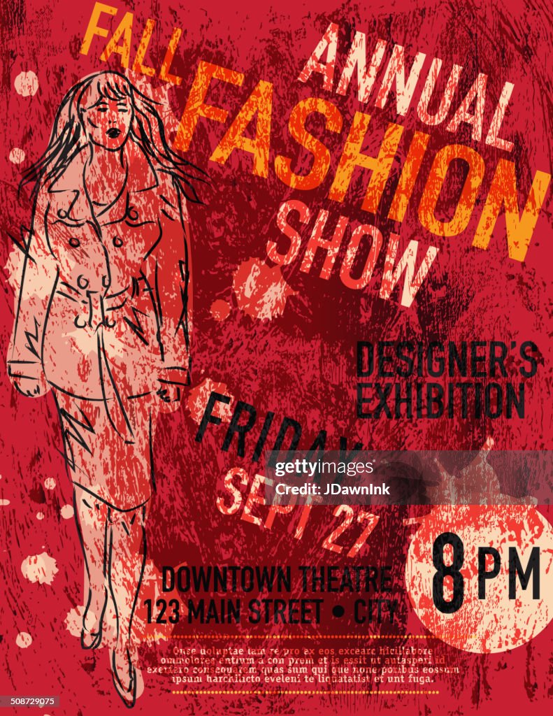 Fall Fashion and style show poster design template