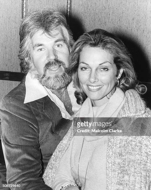 Portrait of singer Kenny Rogers and his wife, actress Marianne Gordon, prior to his concert tour around the country after arriving in Britain,...