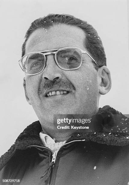 Portrait of Baron Edmond Adolphe de Rothschild just prior to his marriage to actress Nadine Tallier, circa 1963.