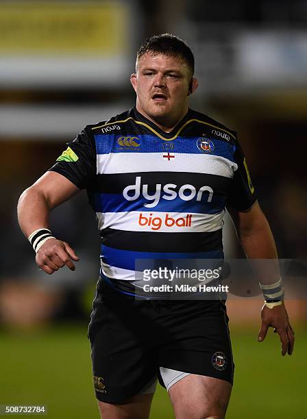 David Wilson of Bath looks on during the Aviva Premiership match between Bath and Gloucester at the Recreation Ground on Feruary 5, 2016 in Bath,...