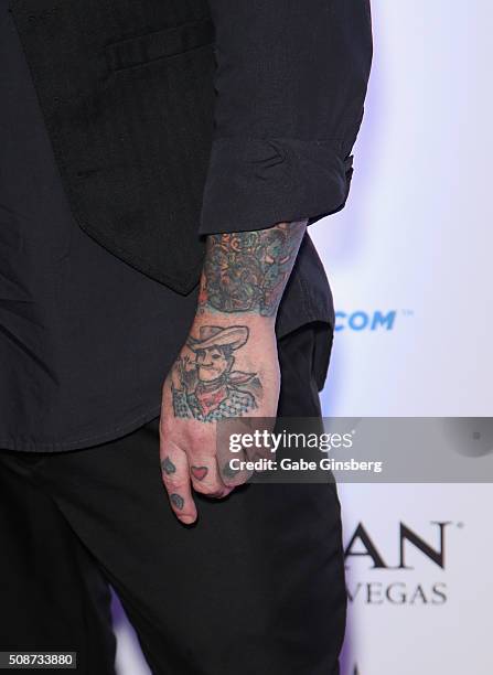 Television personality/tattoo artist Dirk Vermin, tattoos detail, attends the eighth annual Fighters Only World Mixed Martial Arts Awards at The...