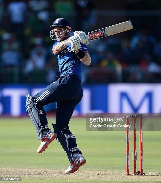 Alex Hales of England bats during the 2nd Momentum ODI between South Africa and England at St George's Park on February 6, 2016 in Port Elizabeth,...