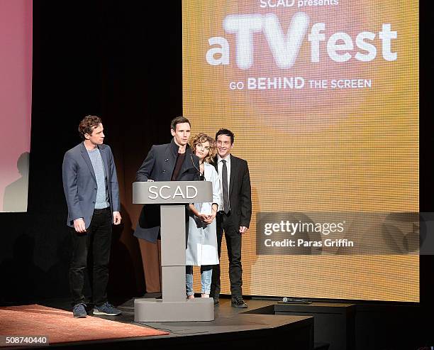 Spotlight Cast Award Recipients for 'Gotham' actors Nathan Darrow, Cory Michael Smith, Camren Bicondova and Robin Lord Taylor accept their award at...