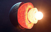 Earth core structure. Elements of this image furnished by NASA