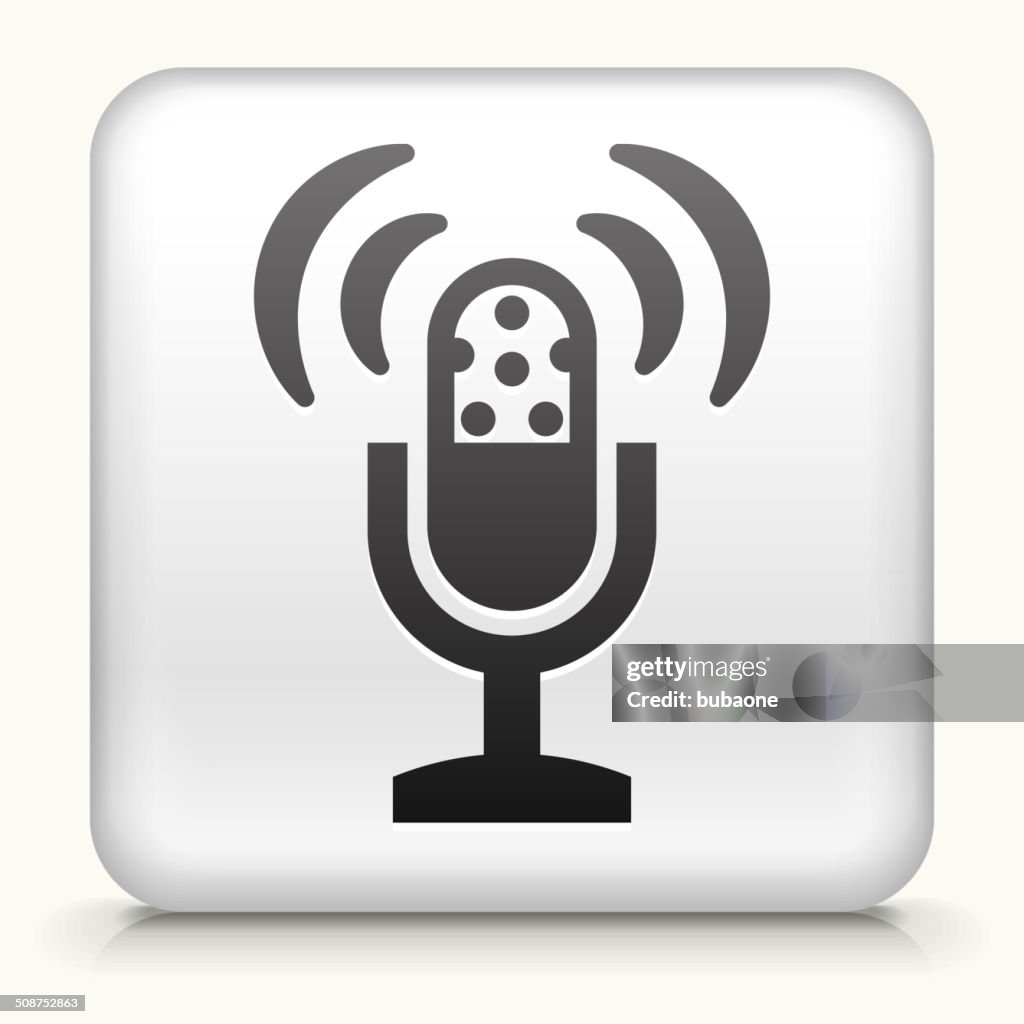 Small Mic Button Shape Square Button With Broadcasting Microphone Royalty Free Vector Art High ...