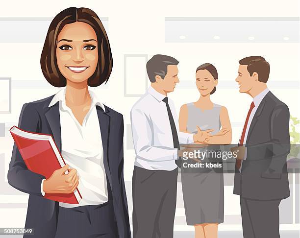 business team - elegant woman smile stock illustrations