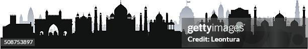 india (complete, moveable buildings) - taj mahal vector stock illustrations