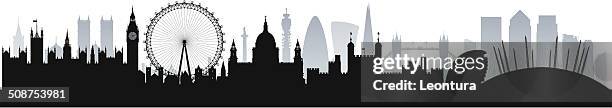 london skyline (complete, moveable, detailed buildings) - the dome stock illustrations