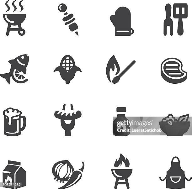 ilustrações de stock, clip art, desenhos animados e ícones de grelhador silhueta ícones/eps10 - palito de fósforo
