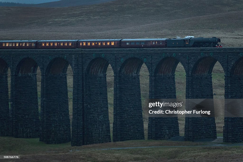 Flying Scotsman Goes Over Ribblehead Viaduct