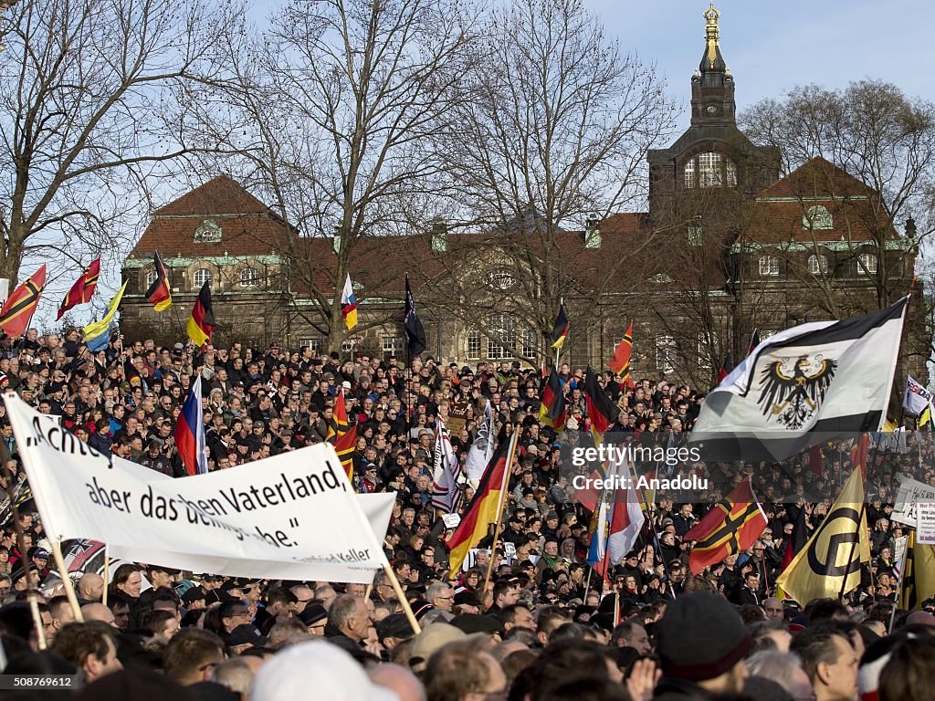 PEGIDA supporters stage protest in Germany's Dresden