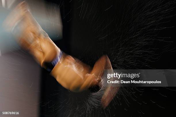 Youssef Amr Ezzat of Egypt competes in the Mens Open Platform during the Senet Diving Cup held at Pieter van den Hoogenband Swimming Stadium on...