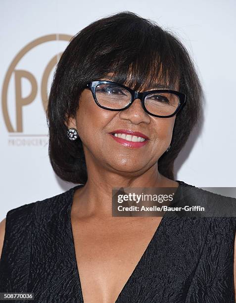 President of the Academy of Motion Picture Arts and Sciences Cheryl Boone Isaacs arrives at the 27th Annual Producers Guild Awards at the Hyatt...