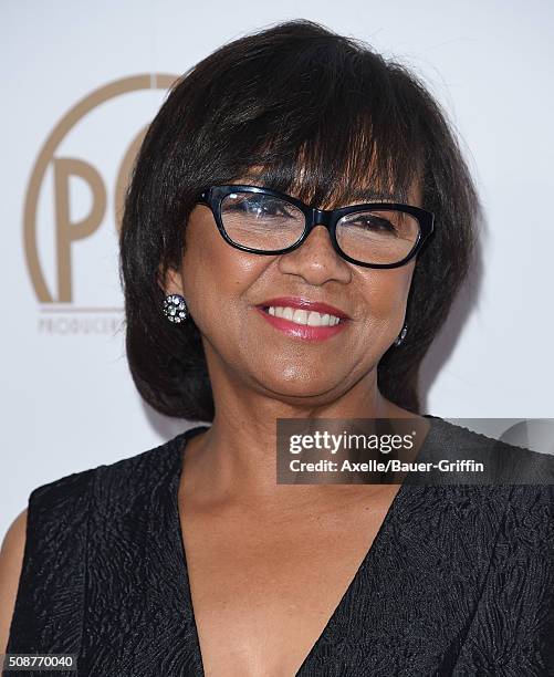President of the Academy of Motion Picture Arts and Sciences Cheryl Boone Isaacs arrives at the 27th Annual Producers Guild Awards at the Hyatt...