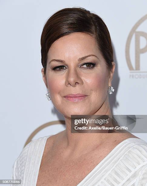 Actress Marcia Gay Harden arrives at the 27th Annual Producers Guild Awards at the Hyatt Regency Century Plaza on January 23, 2016 in Century City,...