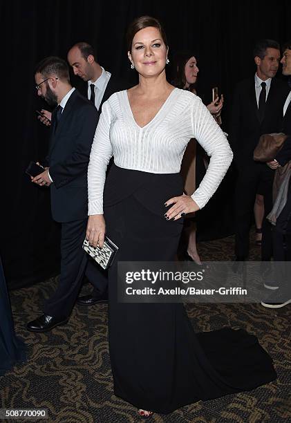 Actress Marcia Gay Harden arrives at the 27th Annual Producers Guild Awards at the Hyatt Regency Century Plaza on January 23, 2016 in Century City,...