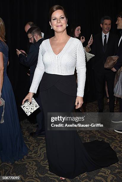 Actress Marcia Gay Harden arrives at the 27th Annual Producers Guild Awards at the Hyatt Regency Century Plaza on January 23, 2016 in Century City,...