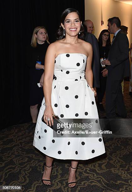Actress America Ferrera arrives at the 27th Annual Producers Guild Awards at the Hyatt Regency Century Plaza on January 23, 2016 in Century City,...