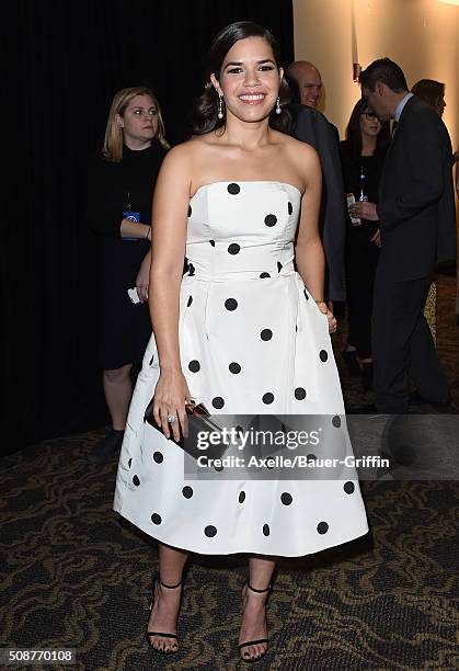 Actress America Ferrera arrives at the 27th Annual Producers Guild Awards at the Hyatt Regency Century Plaza on January 23, 2016 in Century City,...