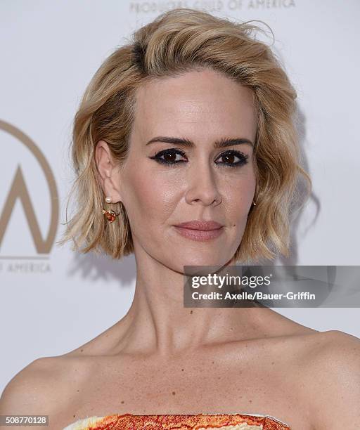 Actress Sarah Paulson arrives at the 27th Annual Producers Guild Awards at the Hyatt Regency Century Plaza on January 23, 2016 in Century City,...