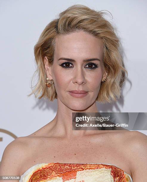 Actress Sarah Paulson arrives at the 27th Annual Producers Guild Awards at the Hyatt Regency Century Plaza on January 23, 2016 in Century City,...