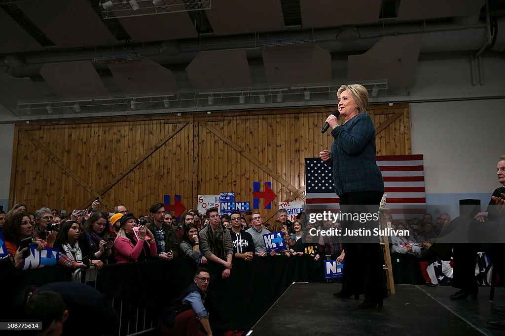 Hillary Clinton Campaigns In New Hampshire Ahead Of Primary