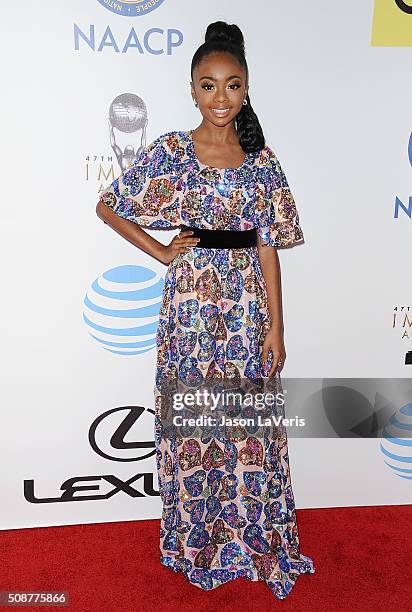 Actress Skai Jackson attends the 47th NAACP Image Awards at Pasadena Civic Auditorium on February 5, 2016 in Pasadena, California.