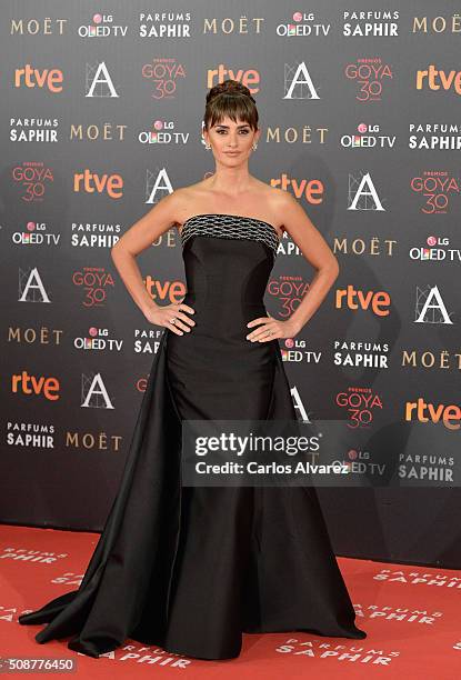 Penelope Cruz attends Goya Cinema Awards 2016 at Madrid Marriott Auditorium on February 6, 2016 in Madrid, Spain.