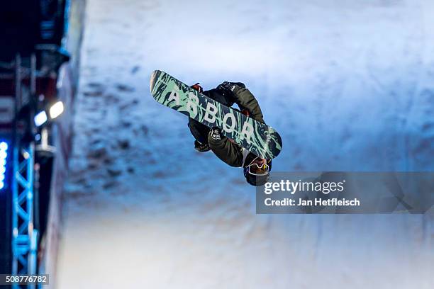 Emil Ulsletten from Norway jumps during Air and Style Festival February 6, 2016 in Innsbruck, Austria.