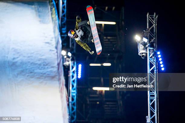 Mark McMorris from Canada jumps during Air and Style Festival February 6, 2016 in Innsbruck, Austria.