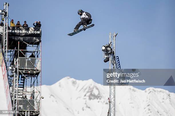 Sven Thorgren from Sweden jumps during Air and Style Festival February 6, 2016 in Innsbruck, Austria.