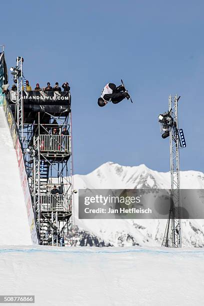 Torgeir Bergrem from Norway jumps during Air and Style Festival February 6, 2016 in Innsbruck, Austria.