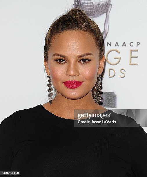 Chrissy Teigen attends the 47th NAACP Image Awards at Pasadena Civic Auditorium on February 5, 2016 in Pasadena, California.