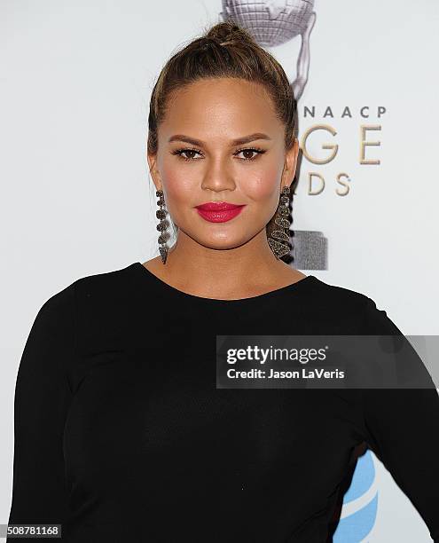 Chrissy Teigen attends the 47th NAACP Image Awards at Pasadena Civic Auditorium on February 5, 2016 in Pasadena, California.