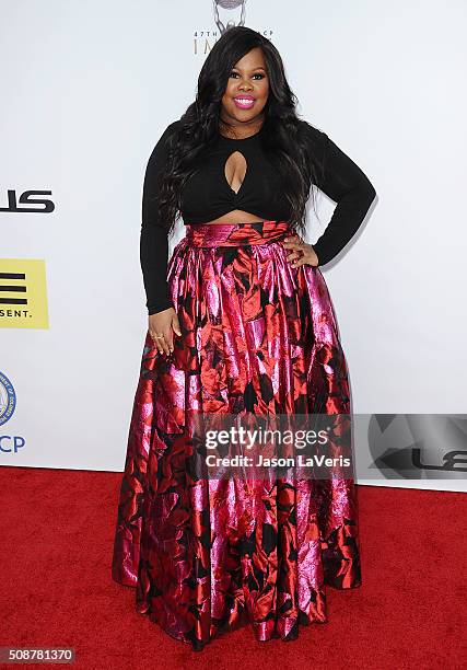 Actress Amber Riley attends the 47th NAACP Image Awards at Pasadena Civic Auditorium on February 5, 2016 in Pasadena, California.