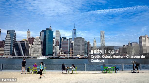 manhattan skyline - brooklyn heights stock pictures, royalty-free photos & images